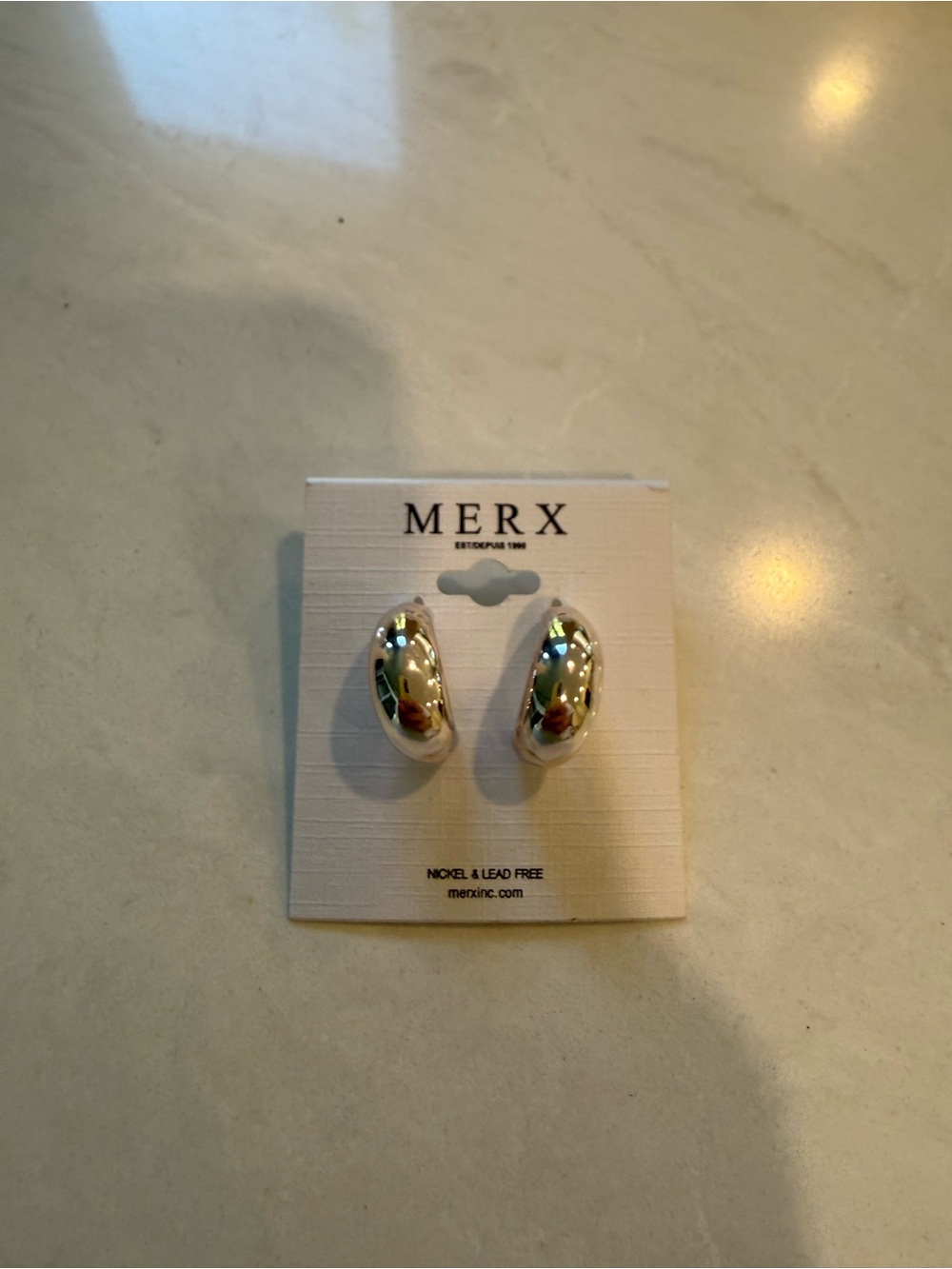 Gold-Tone Dome Hoop Earrings